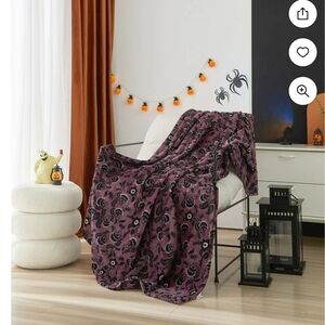 Elegant Purple Floral Throw Blanket